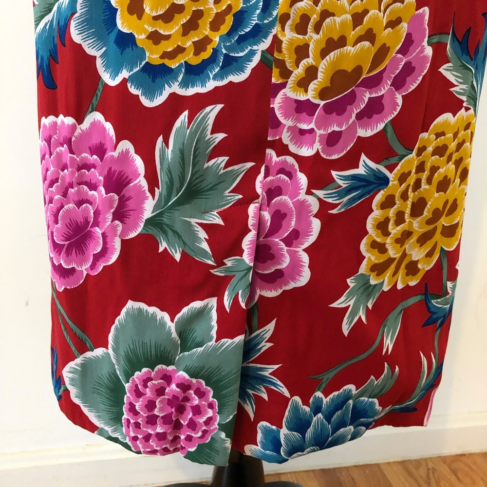 Dolce Gabbana Dress Silk Sheath Floral Sleeveless US 6 IT 44 - Picture 5 of 8